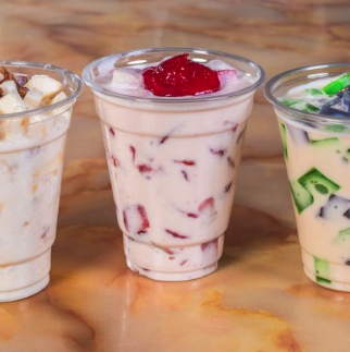 Colorful aguas frescas and horchata at El Paisano Mexican restaurant in Des Moines