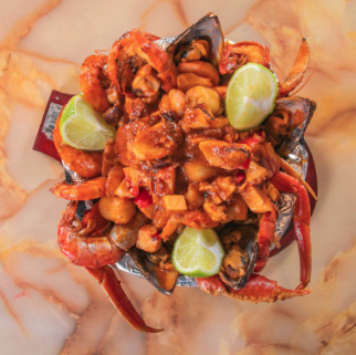 Mexican seafood cóctel with shrimp and lime at El Paisano Des Moines