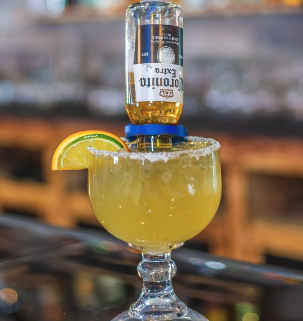 Margarita with a Corona at El Paisano Mexican restaurant in Des Moines